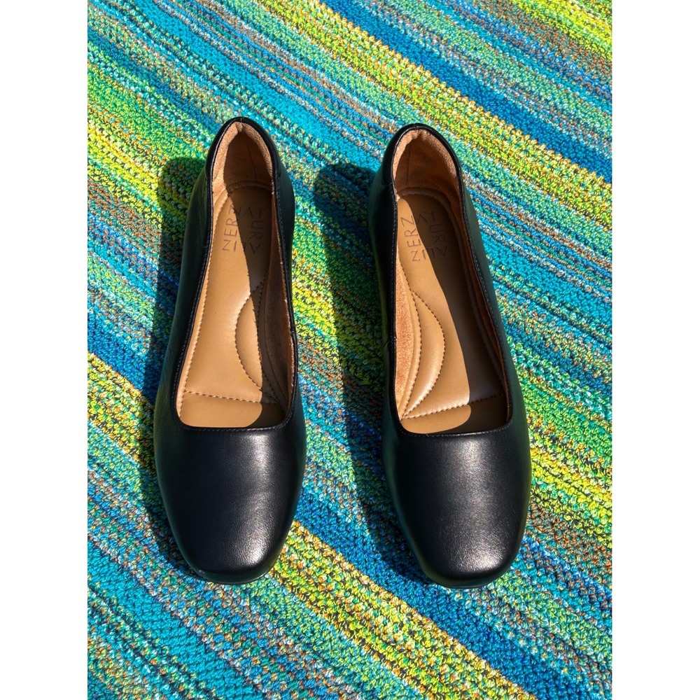 Naturalizer Kelly Ballet Flats Black Leather Round Toe Shoes Womens 8M